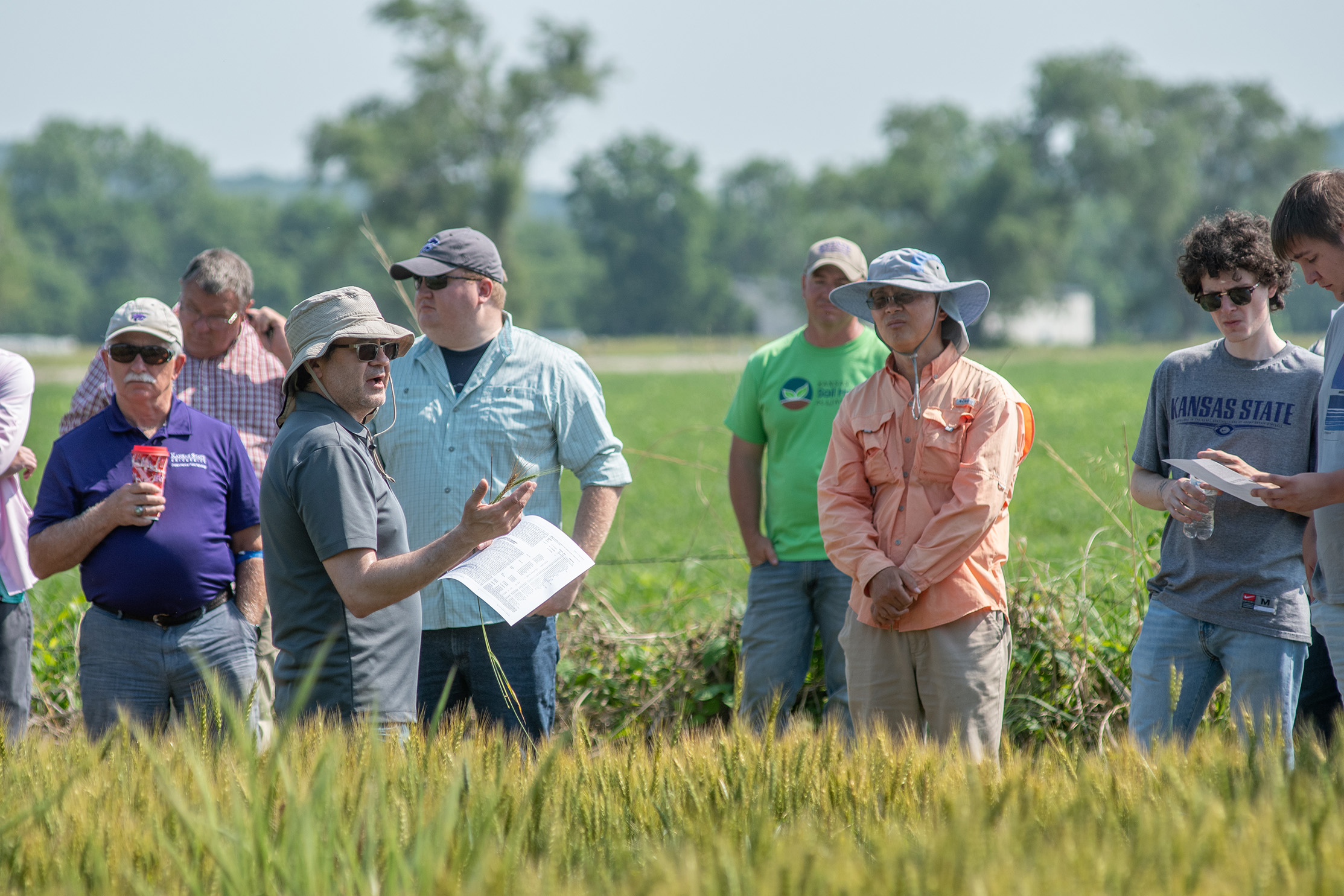 extension agents discusisng wheat